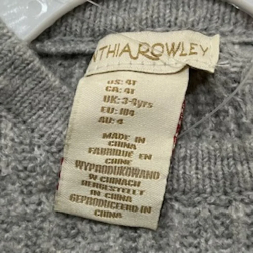 NEW Cynthia Rowley Girls Dress Size 4T Gray Sweater Ruffle‎ Toddler